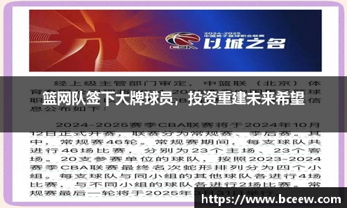 篮网队签下大牌球员，投资重建未来希望